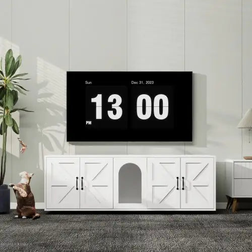 Australia Shop™ – Modern Double-Room Cat Litter Box Furniture (White)