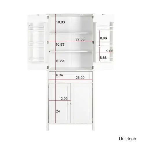 Australia Shop™ – Elegant 70.87” White Kitchen Pantry Cabinet