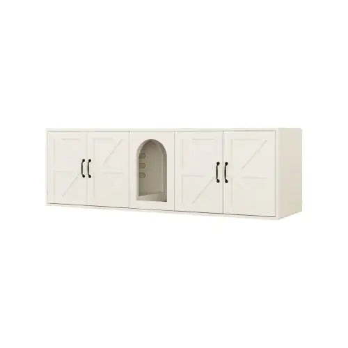 Australia Shop™ – Modern Double-Room Cat Litter Box Furniture (White)